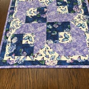 Purple and Blue Butterfly Quilted table topper